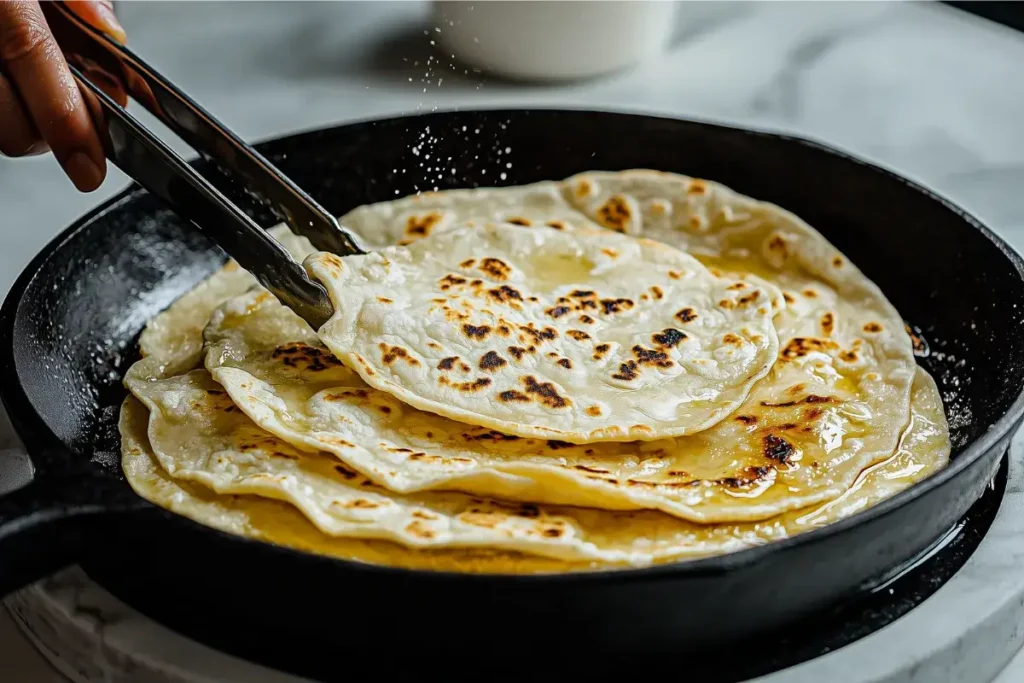 Should flour tortillas be fried before making enchiladas?